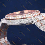Rose Gold Red Dial VVS1 D Color Moissanite Watch