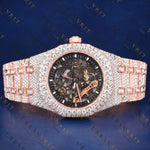 Rose Gold Skeleton VVS1 D Color Moissanite Watch