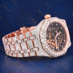 Rose Gold Skeleton VVS1 D Color Moissanite Watch