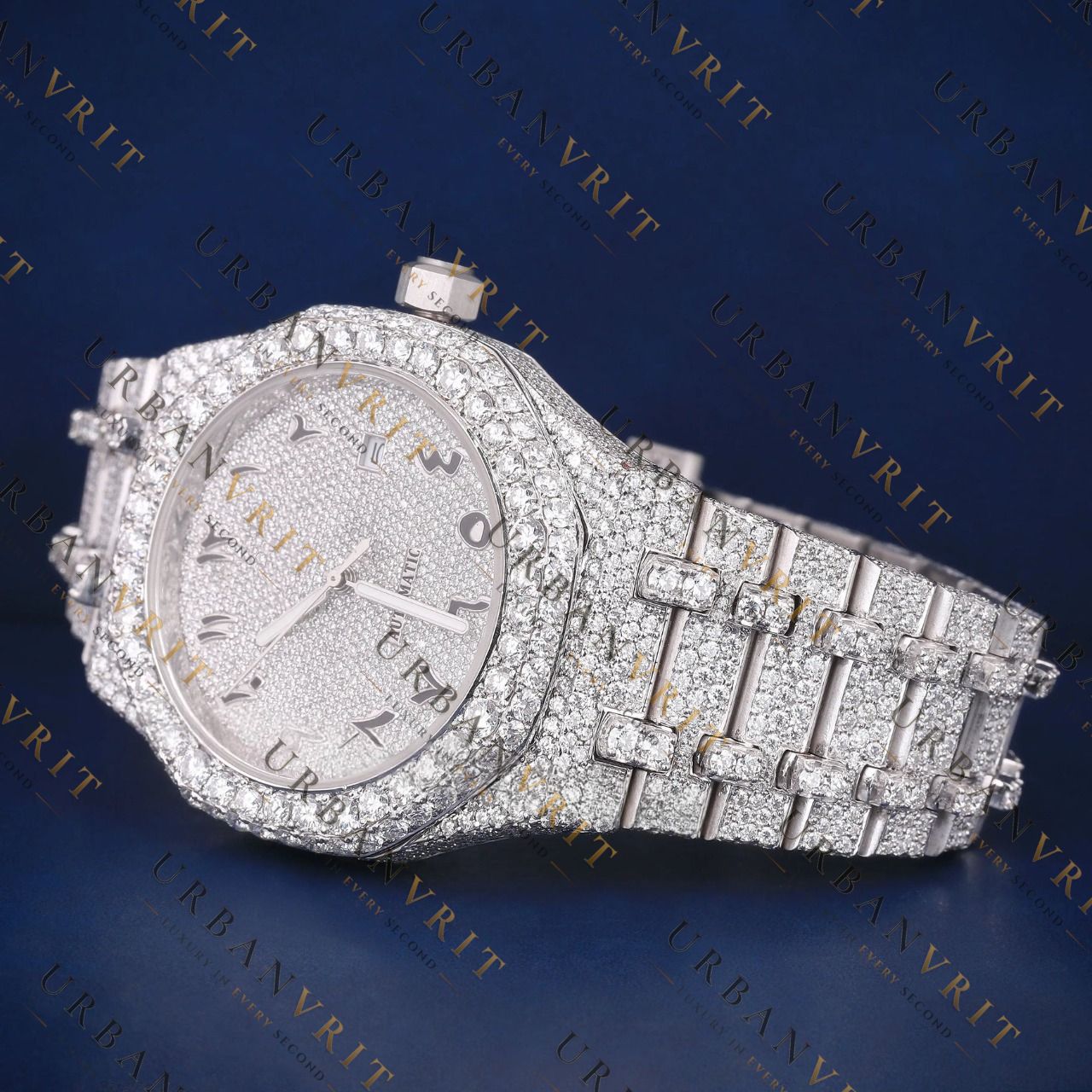 Arabic Dial VVS1 D Color Moissanite Watch