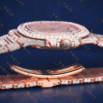 Rose Gold Baguette VVS1 D Color Moissanite Watch