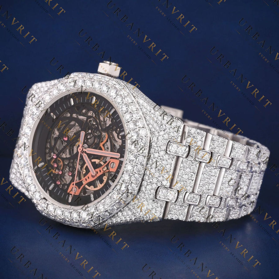 Skeleton Dial VVS1 D Moissanite Watch
