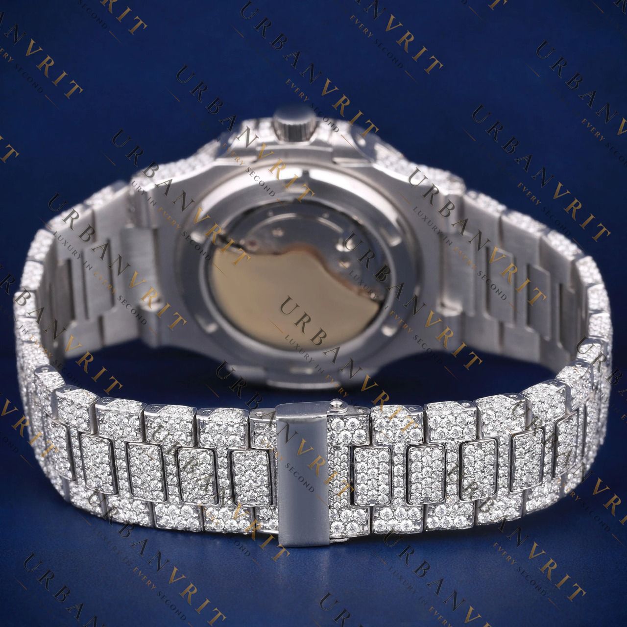 Fully Iced VVS1 D Color Moissanite Watch
