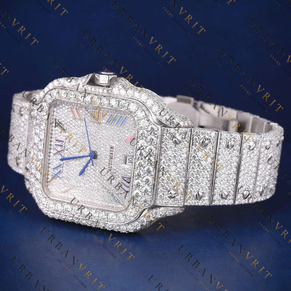 Rainbow Roman VVS1 D Moissanite Watch