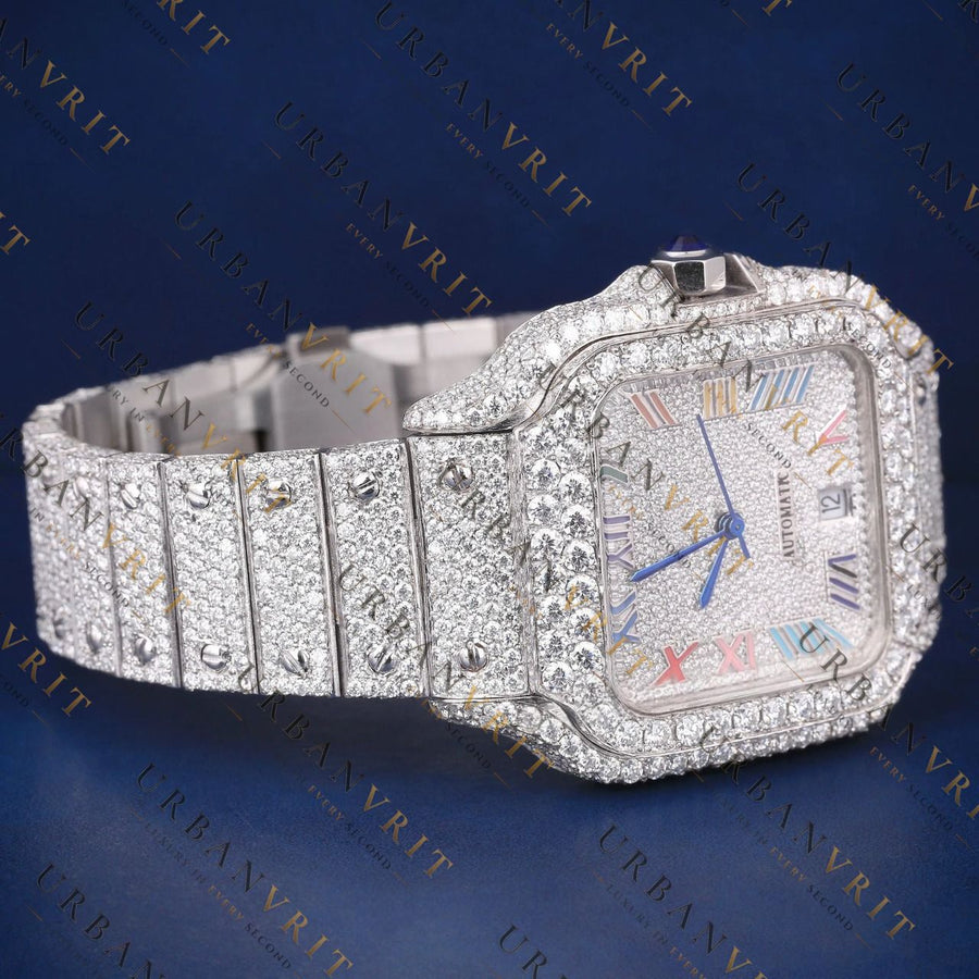 Rainbow Roman VVS1 D Moissanite Watch