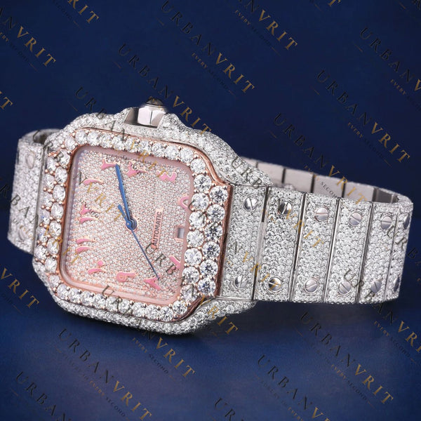 Pink Arabic  VVS1 D-Color Moissanite Watch