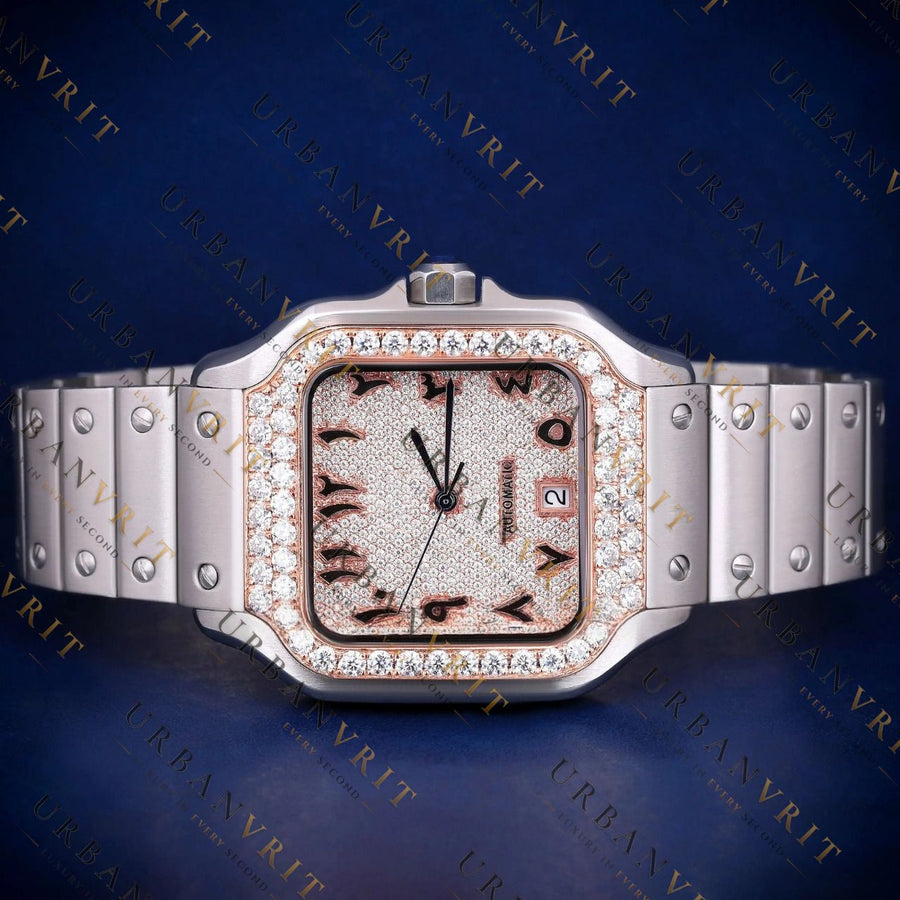Luxury Rose Gold Dial Watch VVS1 D Color Moissanite Watch
