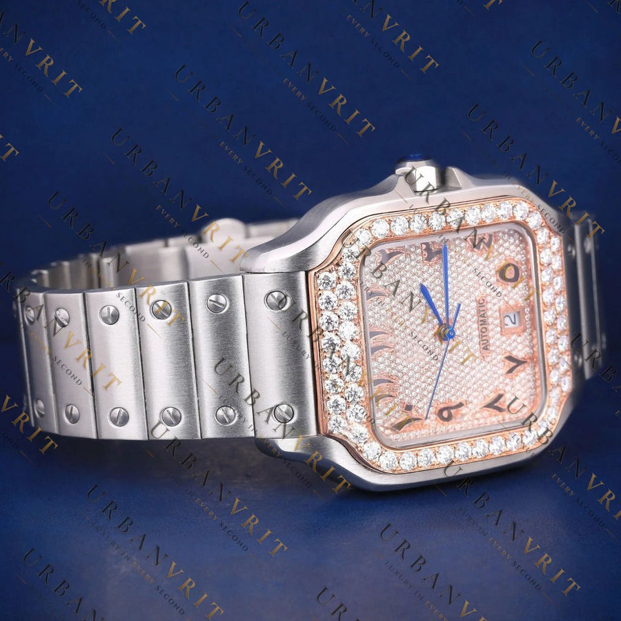Luxury Rose Gold Dial Watch VVS1 D Color Moissanite Watch