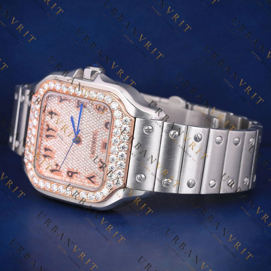 Luxury Rose Gold Dial Watch VVS1 D Color Moissanite Watch