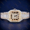 Luxury Two Tone Roman Dial Watch VVS1 D Color Moissanite Watch
