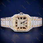 Luxury Two Tone Roman Dial Watch VVS1 D Color Moissanite Watch