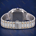 Luxury Two Tone Roman Dial Watch VVS1 D Color Moissanite Watch