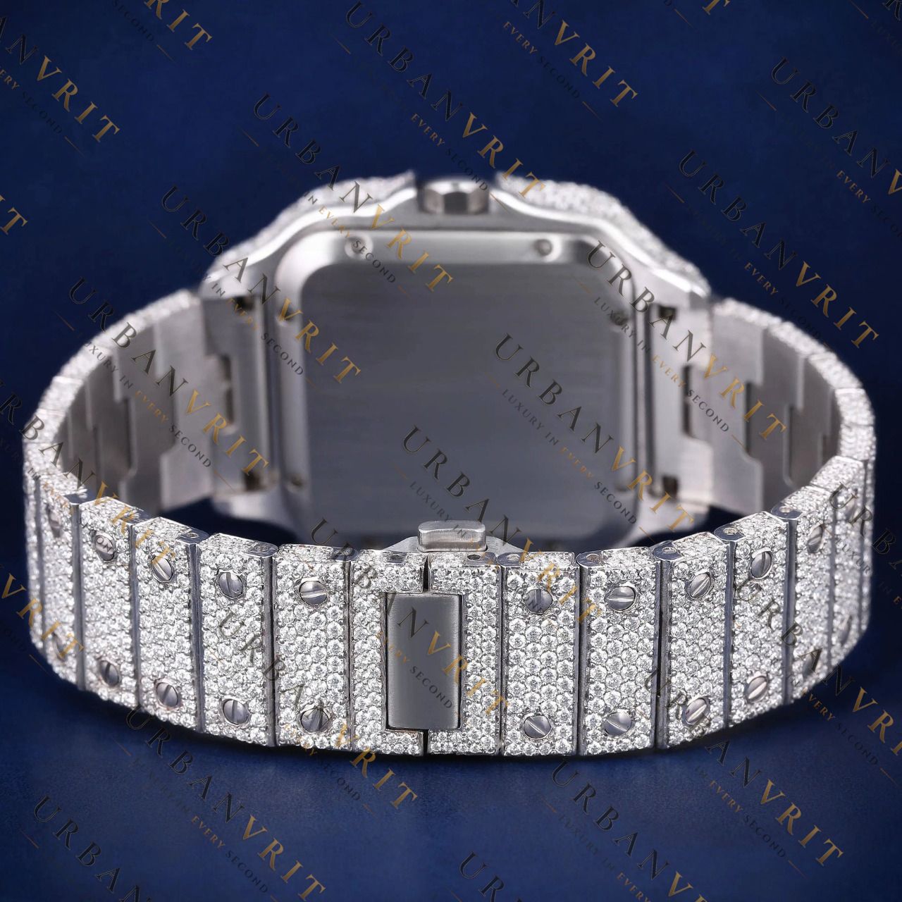 Blue Roman Dial  VVS1 D Color Moissanite Watch