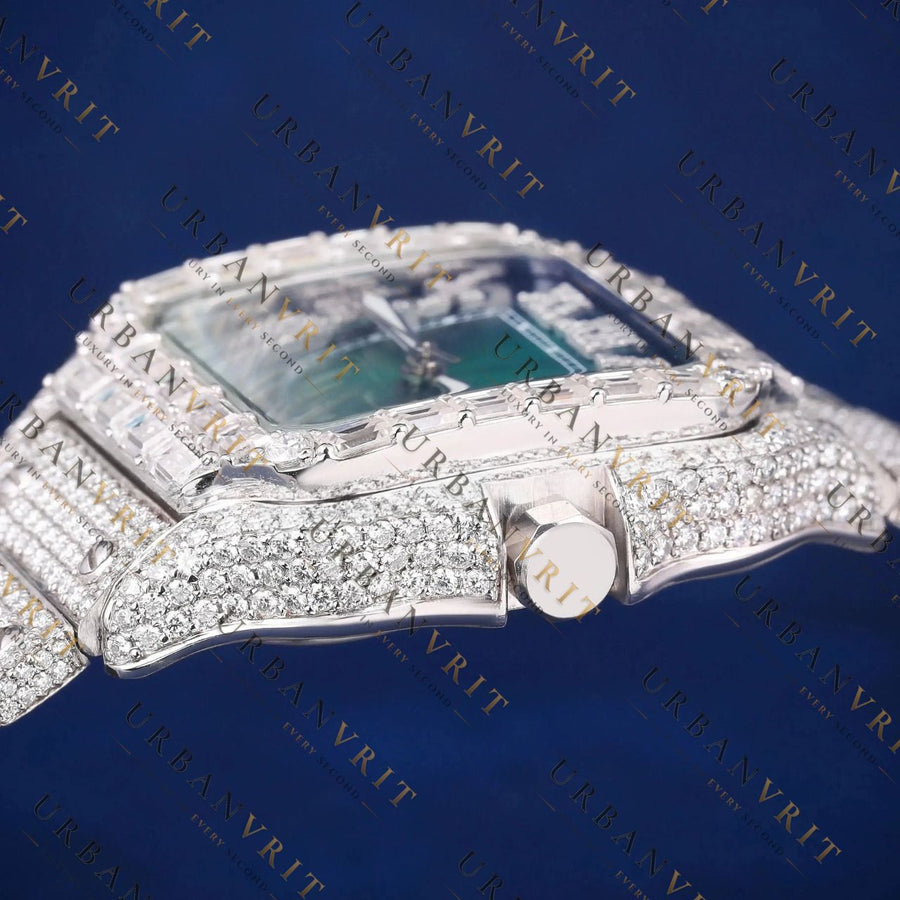 Luxury Green Dial VVS1 D Moissanite Watch
