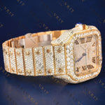 Luxury Gold Roman Dial VVS1 D Moissanite Watch