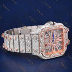 Skeleton Rose Gold VVS1 D Color Moissanite Watch