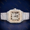 Luxury Two Tone Roman Numeral VVS1 D Color  Moissanite Watch