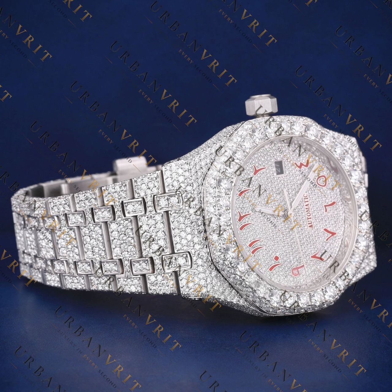 Arabic Dial VVS1 D Color Moissanite Watch