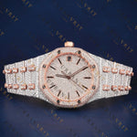 Luxury Rose Gold Oak VVS1 D Color Moissanite Watch