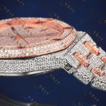Luxury Rose Gold Oak VVS1 D Color Moissanite Watch