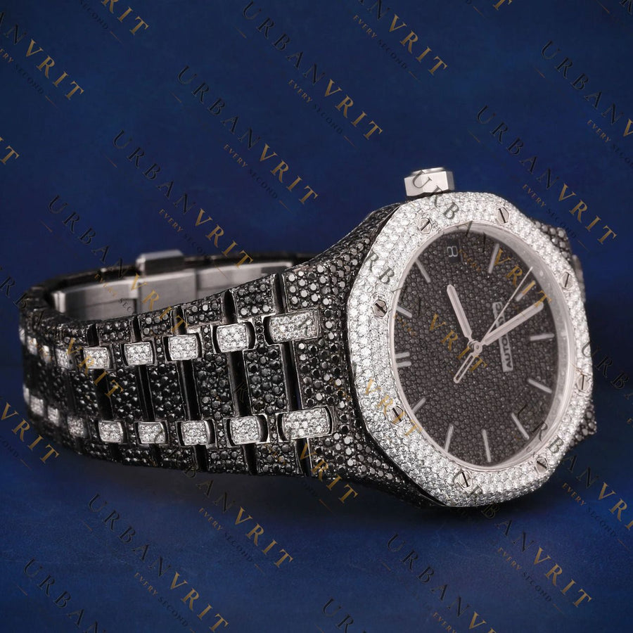 Black Royal Oak VVS1 D Color Moissanite Watch
