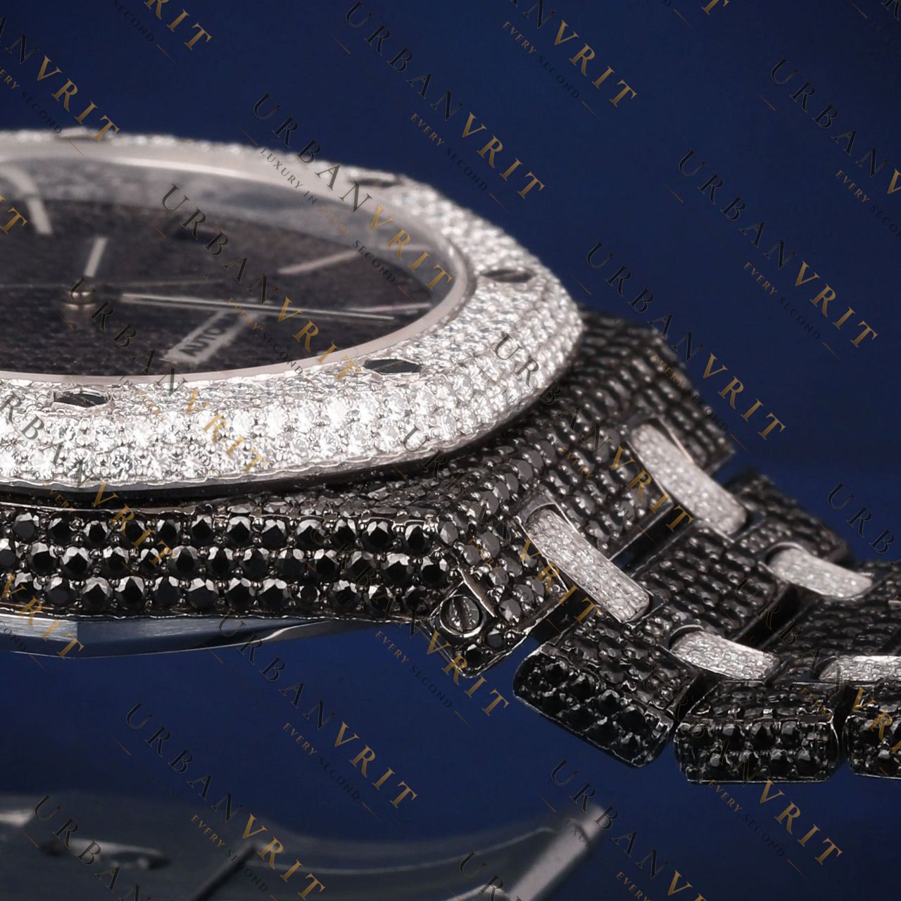 Black Royal Oak VVS1 D Color Moissanite Watch