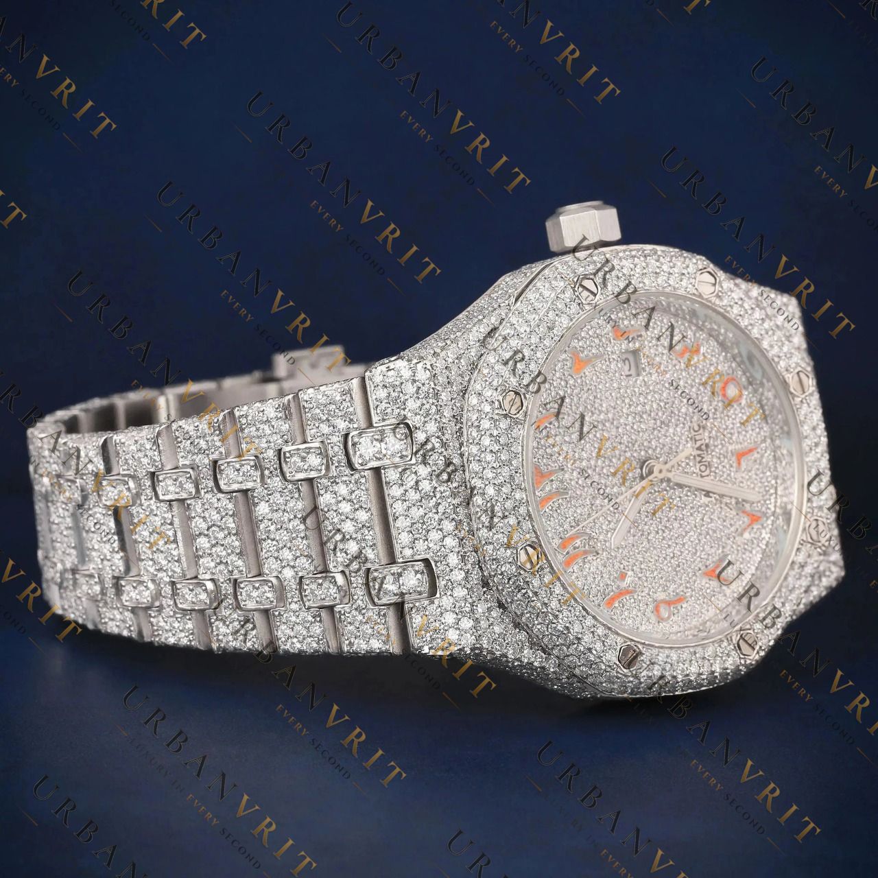 Arabic Numeral Royal VVS1 D Color Moissanite Watch
