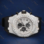 Fully Iced Out Chronograph VVS1 D Color Moissanite Watch