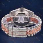 Rose Gold Roman VVS1 D Color Moissanite Watch