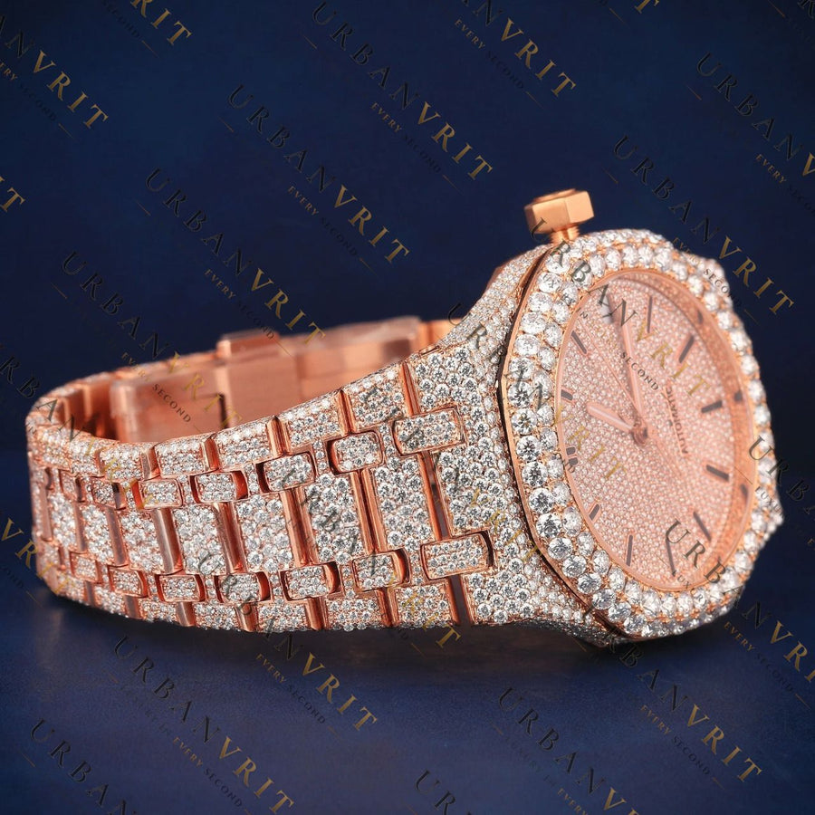 Rose Gold Royal VVS1 D Color Moissanite Watch