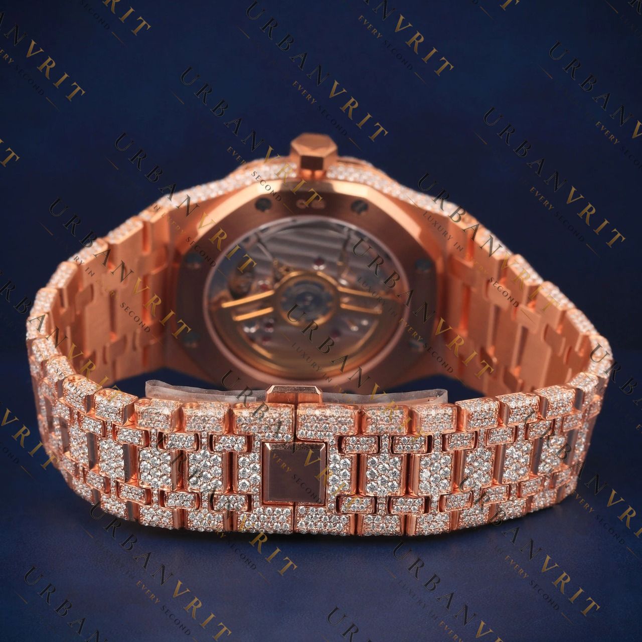 Rose Gold Royal VVS1 D Color Moissanite Watch