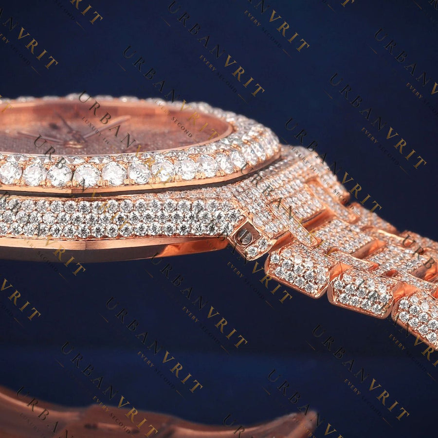 Rose Gold Royal VVS1 D Color Moissanite Watch
