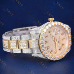 Two Tone Arabic Dial VVS1 D Color Moissanite Watch