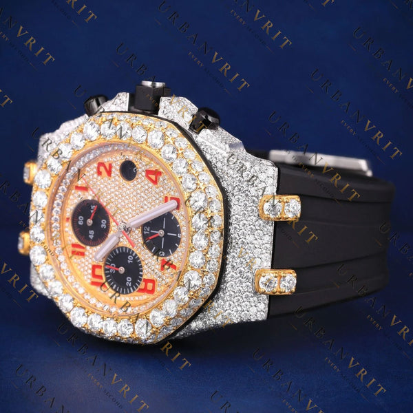 Two Tone Chronograph VVS1 D Color Moissanite Watch