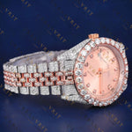 Rose Gold Dial VVS1 D Color Moissanite Watch