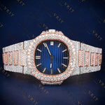 Luxury Blue Dial VVS1 D Color Moissanite Watch