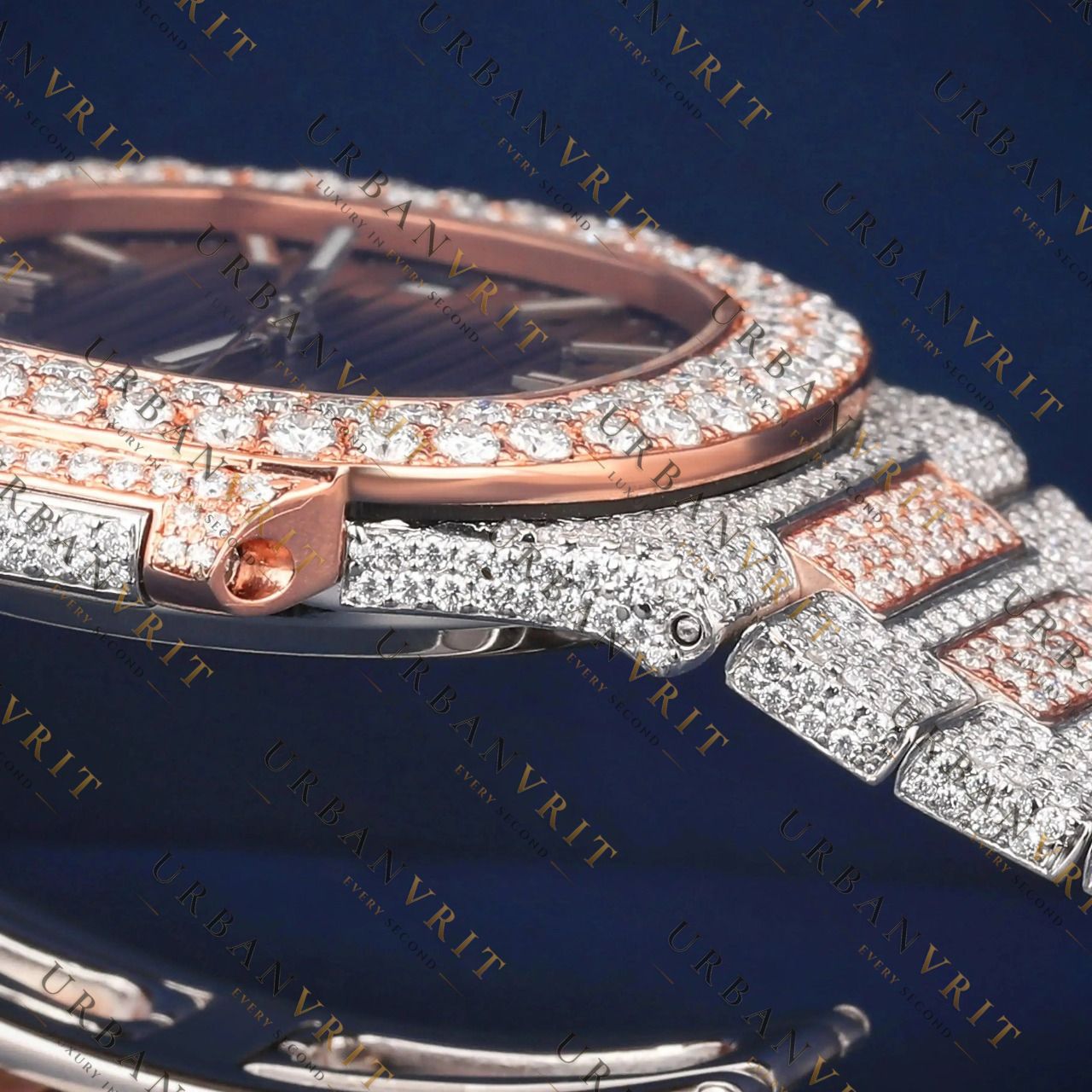 Luxury Blue Dial VVS1 D Color Moissanite Watch