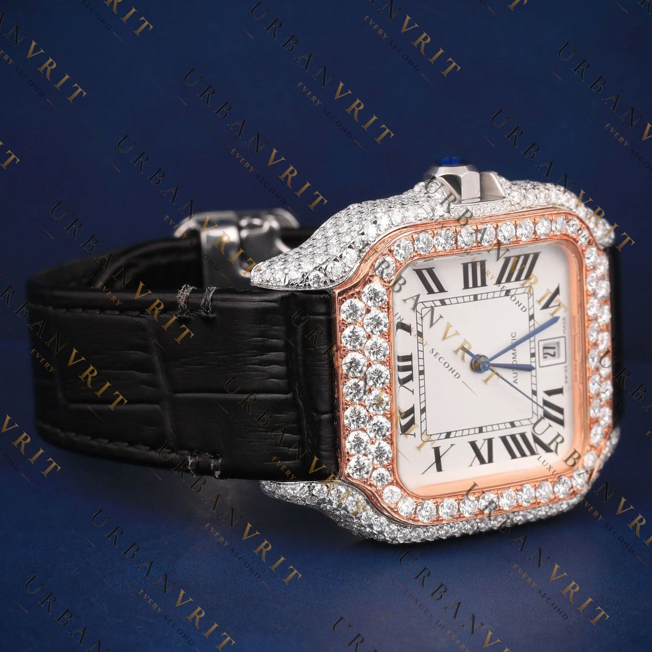 Luxury Santos VVS1 D Color Moissanite Watch