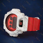 Red G Shock VVS1 D Color Moissanite Watch
