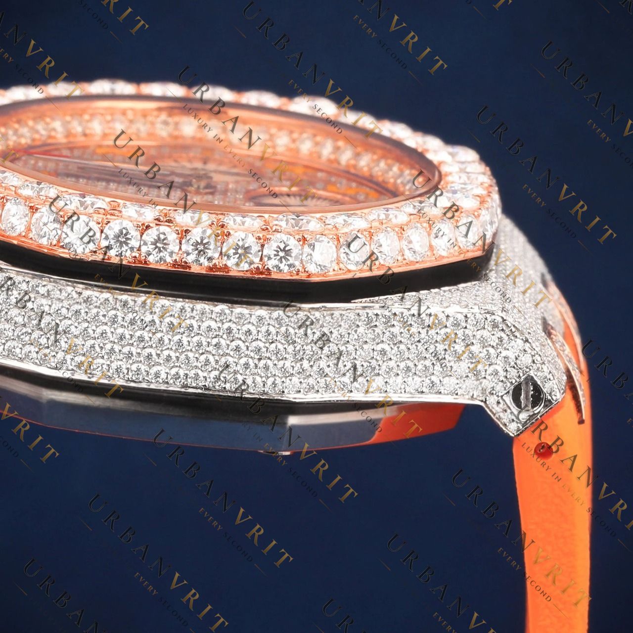 Rose Gold Chronograph VVS1 D Color Moissanite Watch