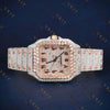 Two Tone Square Arabic VVS1 D Color Moissanite Watch