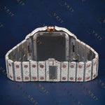 Two Tone Square Arabic VVS1 D Color Moissanite Watch