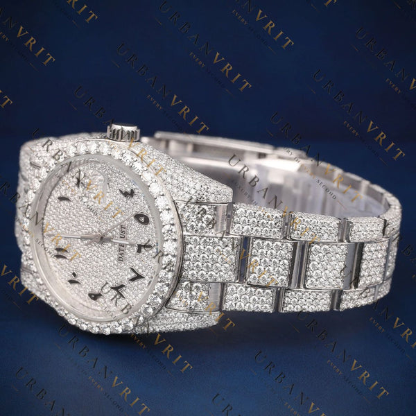 Arabic Dial Round VVS1 D Color Moissanite Watch