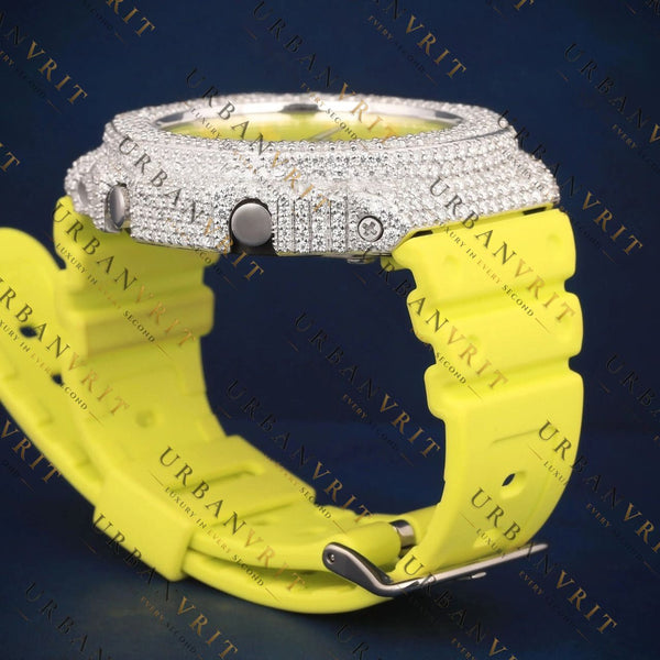 Yellow G Shock VVS1 D Color Moissanite Watch