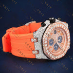 Orange Chronograph VVS1 D Color Moissanite Watch