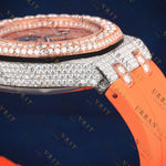 Orange Chronograph VVS1 D Color Moissanite Watch