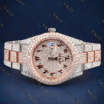 Two Tone Arabic VVS1 D Color  Moissanite Watch