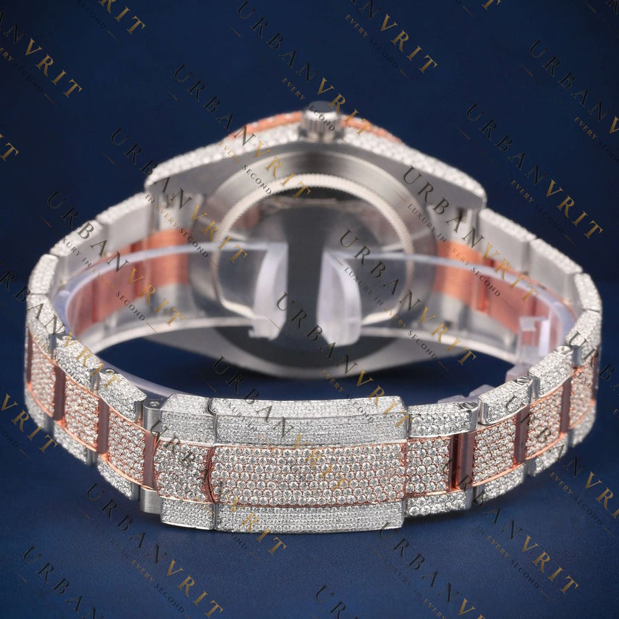 Two Tone Arabic VVS1 D Color  Moissanite Watch