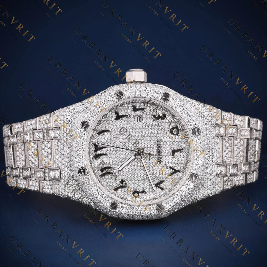 Arabic Bezel VVS1 D Color  Moissanite Watch