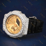 Gold Dial G Shock VVS1 D Color Moissanite Watch